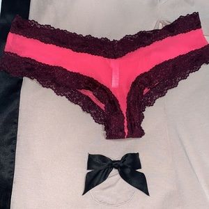 Pink Victoria Secret Extra Low Rise Cheekster panty size L